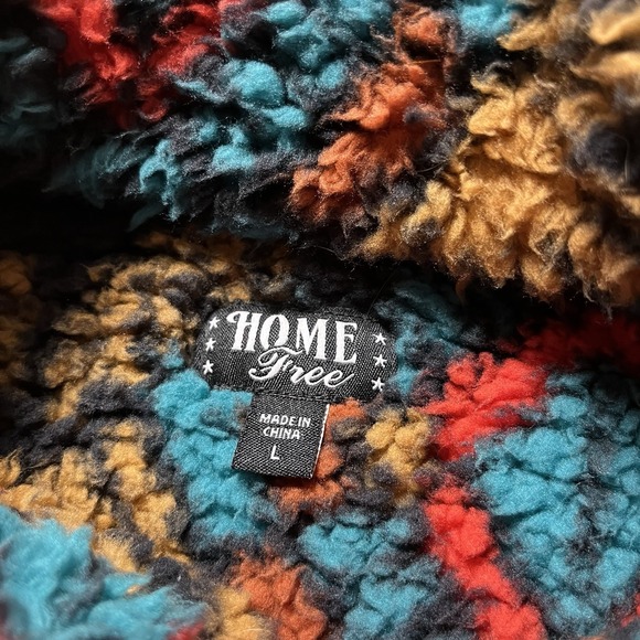 Home Free Indiana Sherpa Pullover 3 Snap Button Fleece Muilt Long Sleeve Men's L - Picture 3 of 9